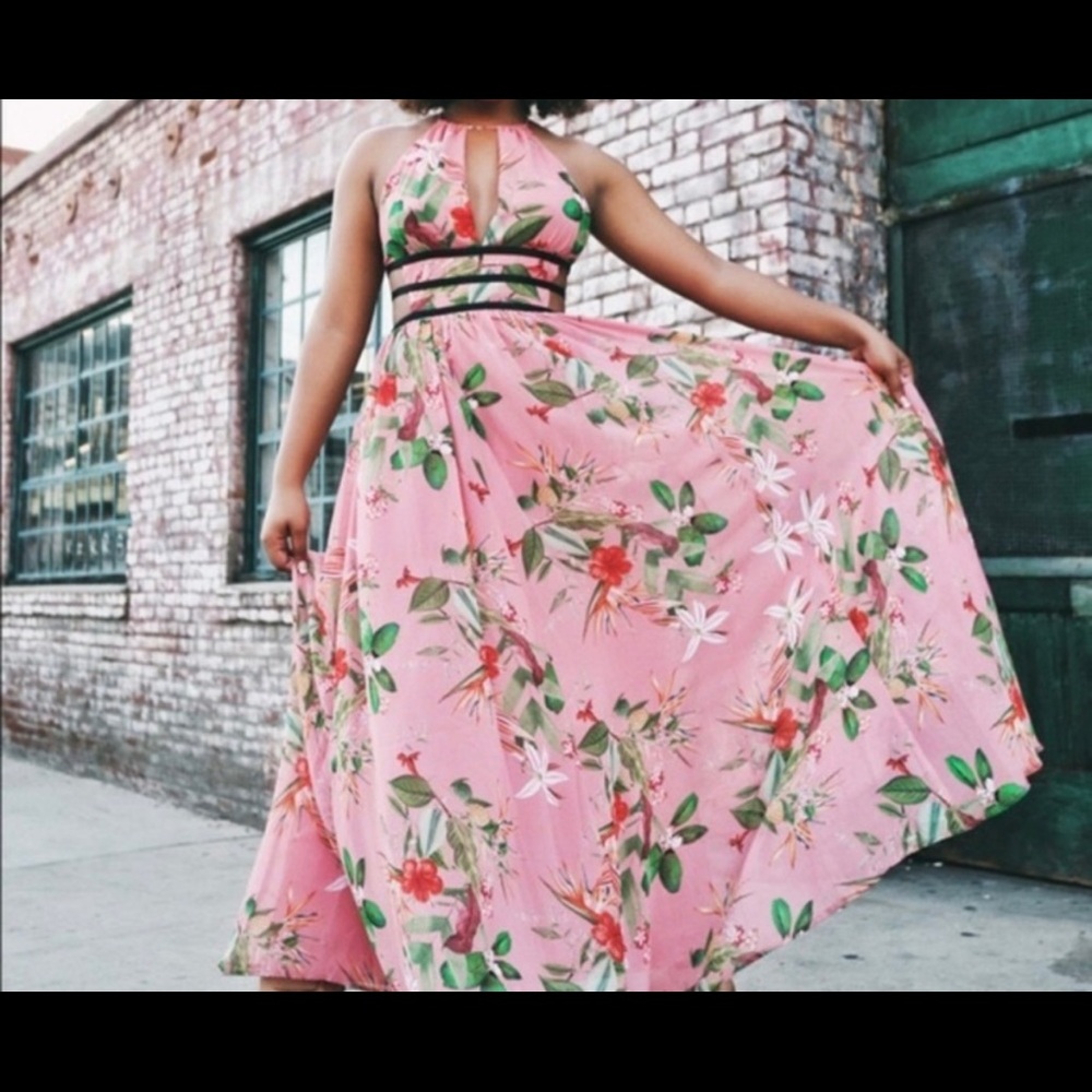 Express Pink Floral Maxi Dress